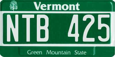 VT license plate NTB425