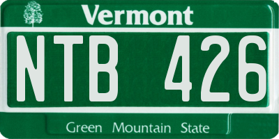 VT license plate NTB426