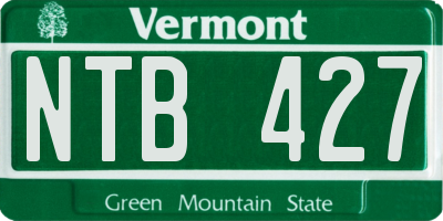 VT license plate NTB427