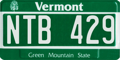 VT license plate NTB429