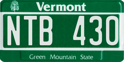 VT license plate NTB430