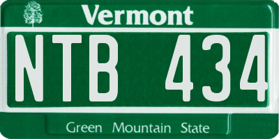 VT license plate NTB434