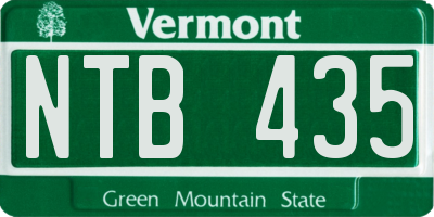 VT license plate NTB435