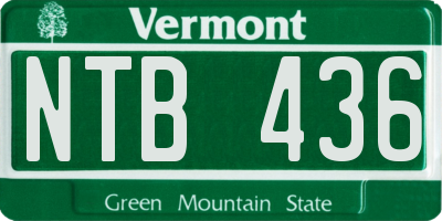 VT license plate NTB436