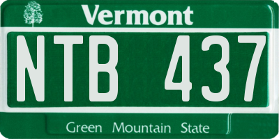 VT license plate NTB437