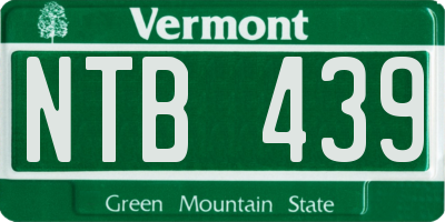 VT license plate NTB439