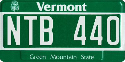 VT license plate NTB440