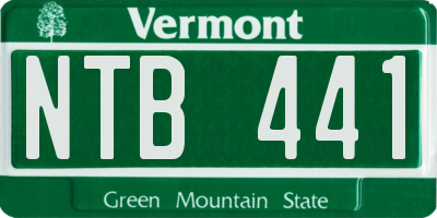 VT license plate NTB441