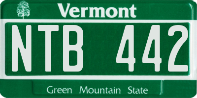 VT license plate NTB442