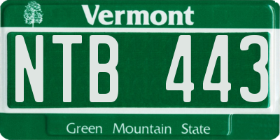 VT license plate NTB443