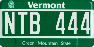 VT license plate NTB444
