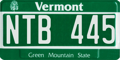 VT license plate NTB445