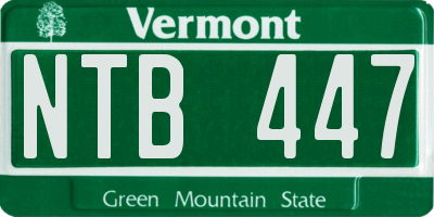 VT license plate NTB447