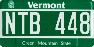 VT license plate NTB448