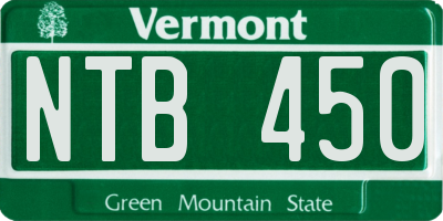 VT license plate NTB450