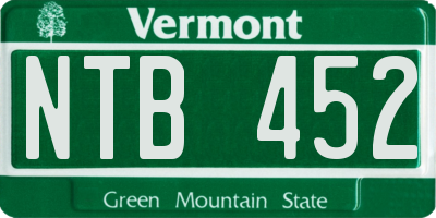 VT license plate NTB452