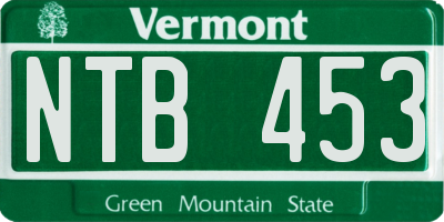 VT license plate NTB453