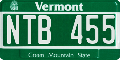 VT license plate NTB455