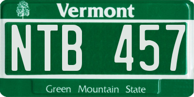 VT license plate NTB457