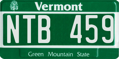 VT license plate NTB459