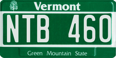 VT license plate NTB460