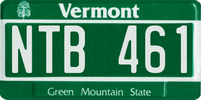 VT license plate NTB461