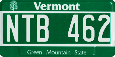 VT license plate NTB462
