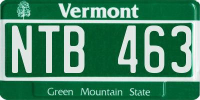 VT license plate NTB463