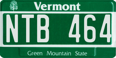 VT license plate NTB464