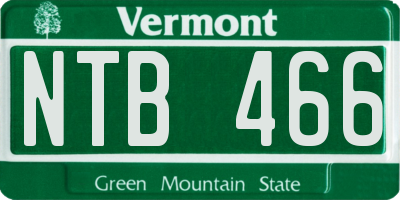 VT license plate NTB466