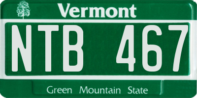 VT license plate NTB467