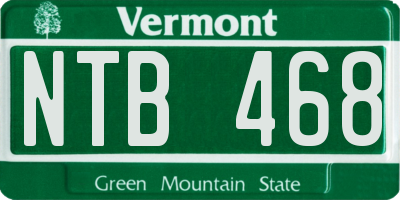 VT license plate NTB468