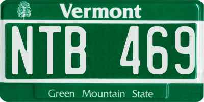 VT license plate NTB469