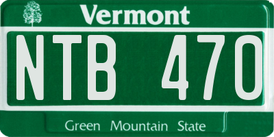 VT license plate NTB470