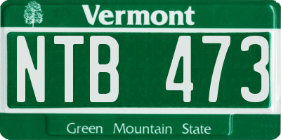 VT license plate NTB473