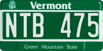 VT license plate NTB475