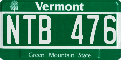 VT license plate NTB476