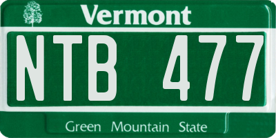 VT license plate NTB477