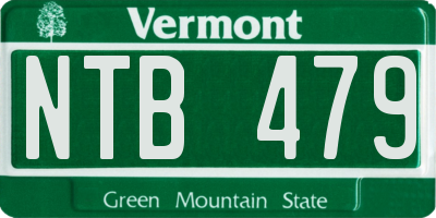VT license plate NTB479