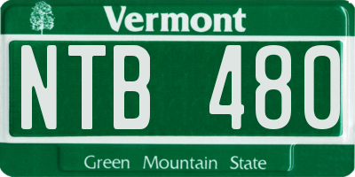 VT license plate NTB480