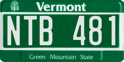 VT license plate NTB481