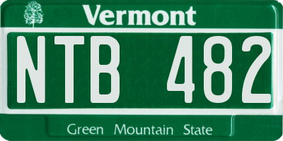 VT license plate NTB482