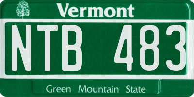 VT license plate NTB483