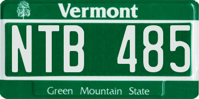 VT license plate NTB485