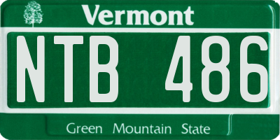 VT license plate NTB486