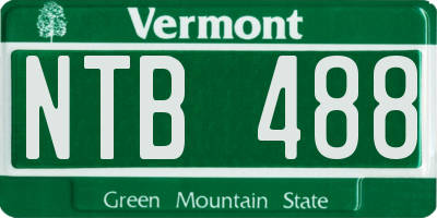 VT license plate NTB488