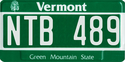 VT license plate NTB489