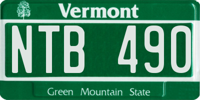 VT license plate NTB490