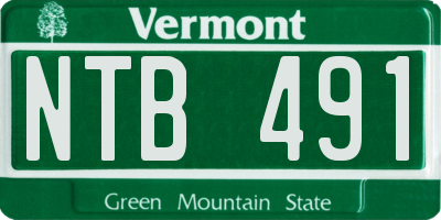 VT license plate NTB491