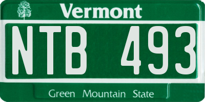 VT license plate NTB493